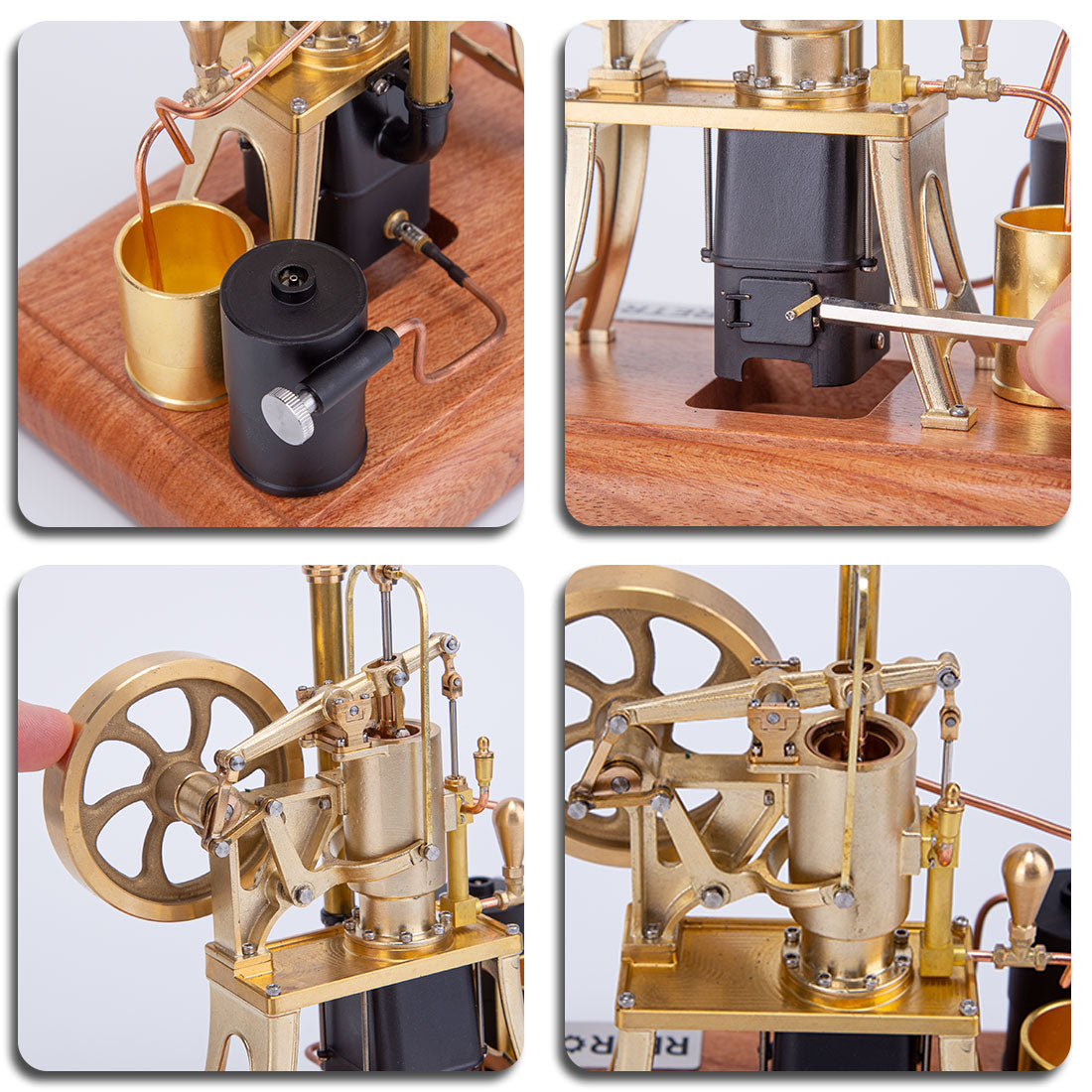 RETROL R01 1/12 Scale Hot Air Pumping Engine Model Water-cooled Stirling External Combustion Engine Mechanical Toy Set