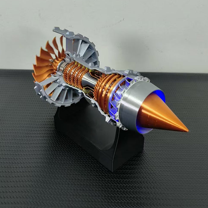 SKYMECHMAN TRENT 900 Simulated Functional Turbofan Aircraft Engine Model Kit with LED Light