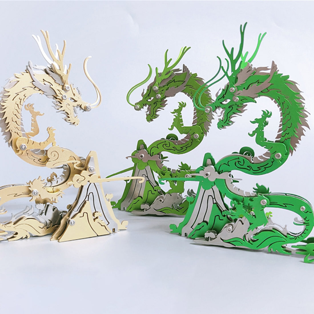 DIY Mechanical Chinese Dragon Metal Assembly Toy Creative Ornament to Build-92 Pieces