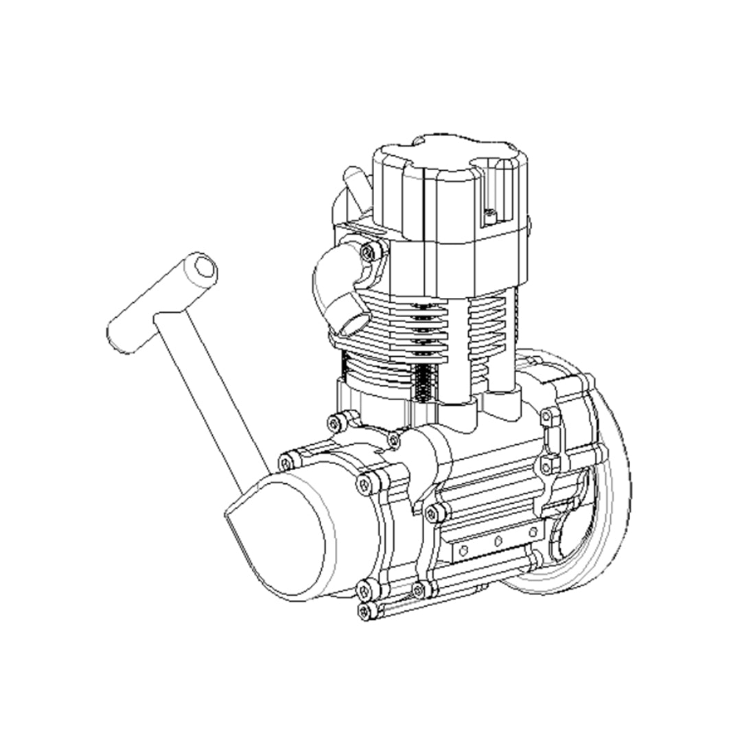 ENJOMOR GS-DK01 8CC OHV Inline Single-Cylinder Four-Stroke Air-Cooled Gasoline Engine Model (RTR Version)