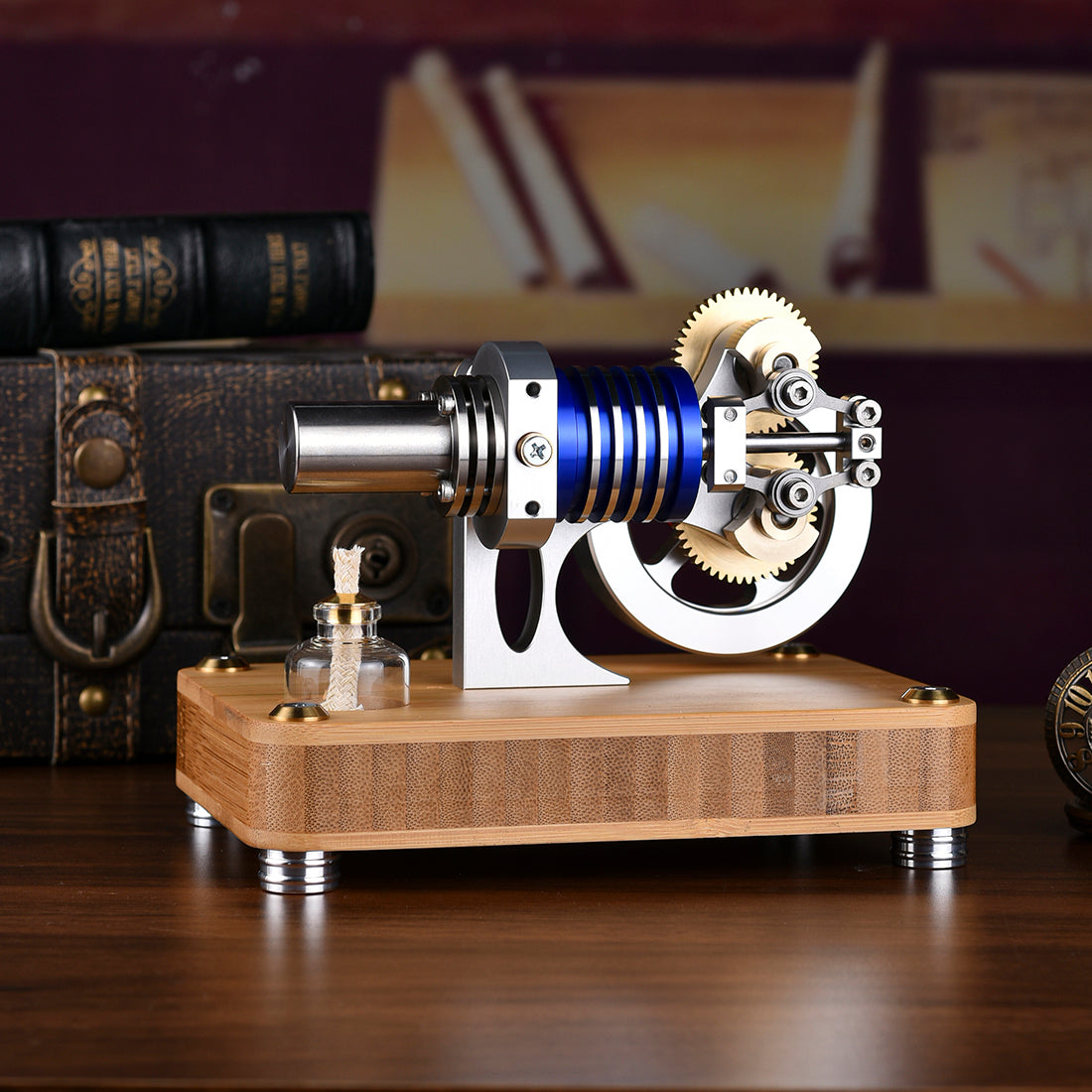 ENJOMOR Rhombic Hot Air Stirling Engine Model Toy Gift for Science and Education Machinery Enthusiasts