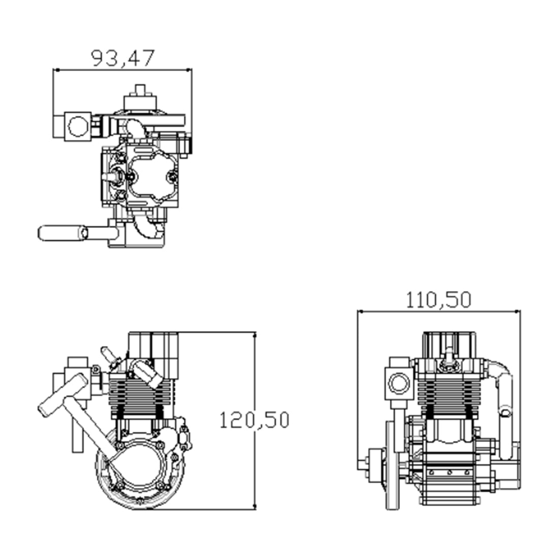 ENJOMOR GS-DK01 8CC OHV Inline Single-Cylinder Four-Stroke Air-Cooled Gasoline Engine Model (RTR Version)