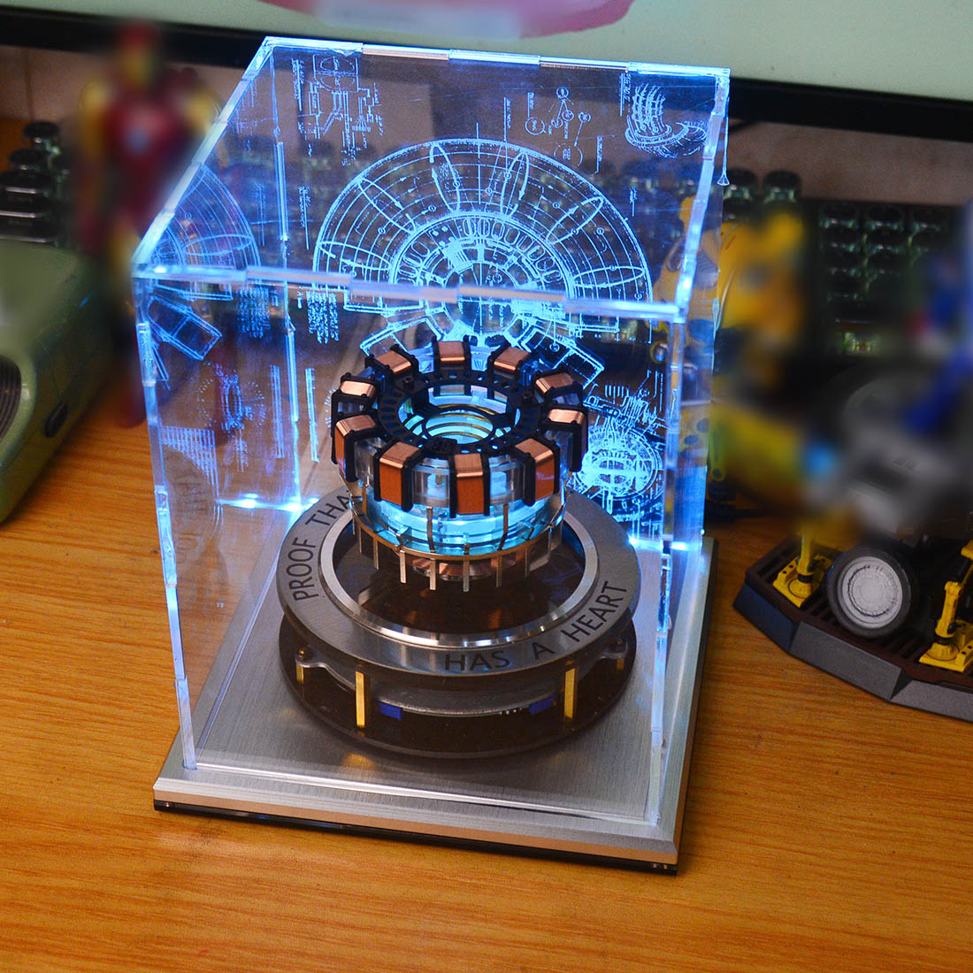 1:1 Scale MK1 Arc Reactor Floating Rotating LED Tech Desk Ornament