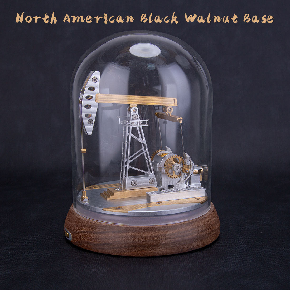 Travelling beam oil pumping machines model with North American black walnut base