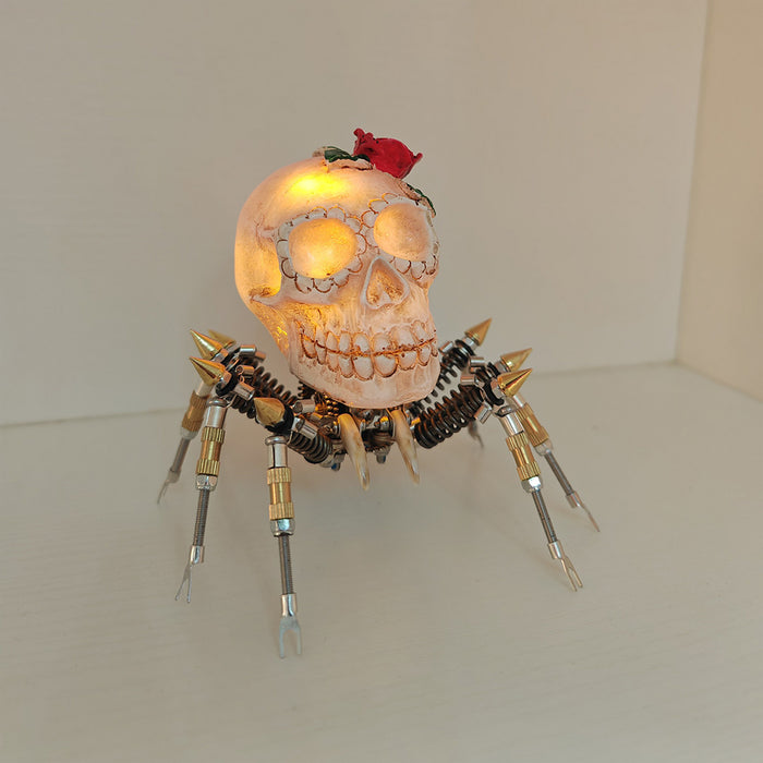 3D Metal Skull Spider Night Light Assembly Model Kit 