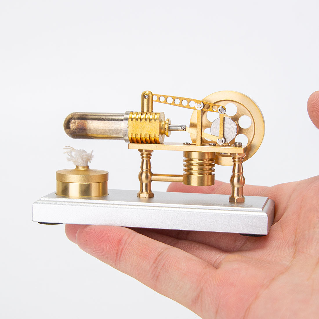 ENJOMOR Robinson Stirling Engine Mini Hot Air Stirling External Combustion Engine STEM Toy (RTR Version)