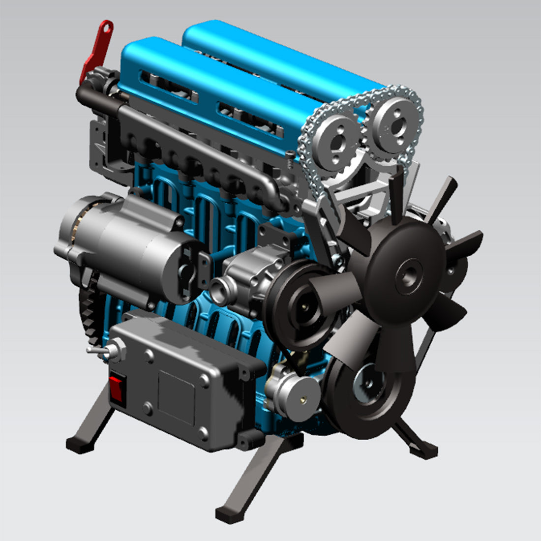 TECHING L4 Engine Model Kit that Works - Build Your Own Engine - Full Metal 4 Cylinder Car Engine Kit Car Engine Model-enginediy