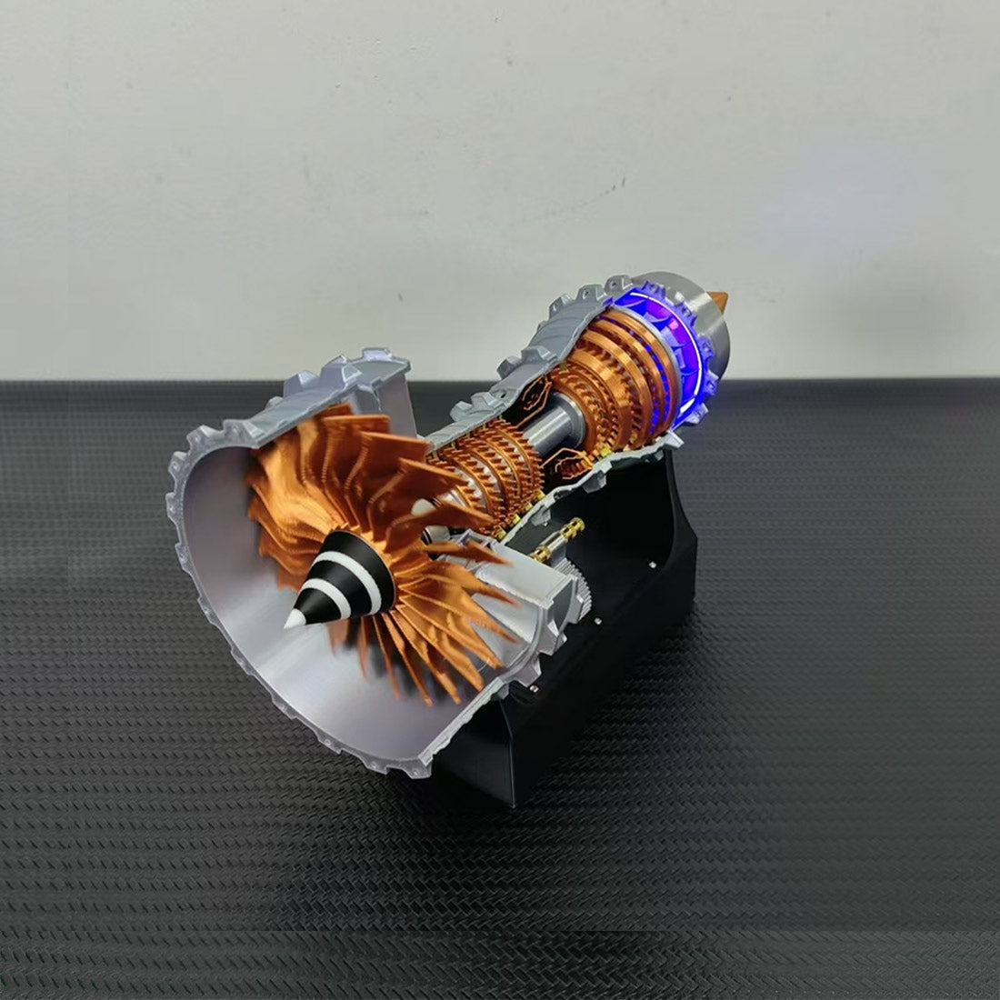 SKYMECHMAN TRENT900 Turbofan Engine Model Kit with LED Light - Turbofan Engine that Works