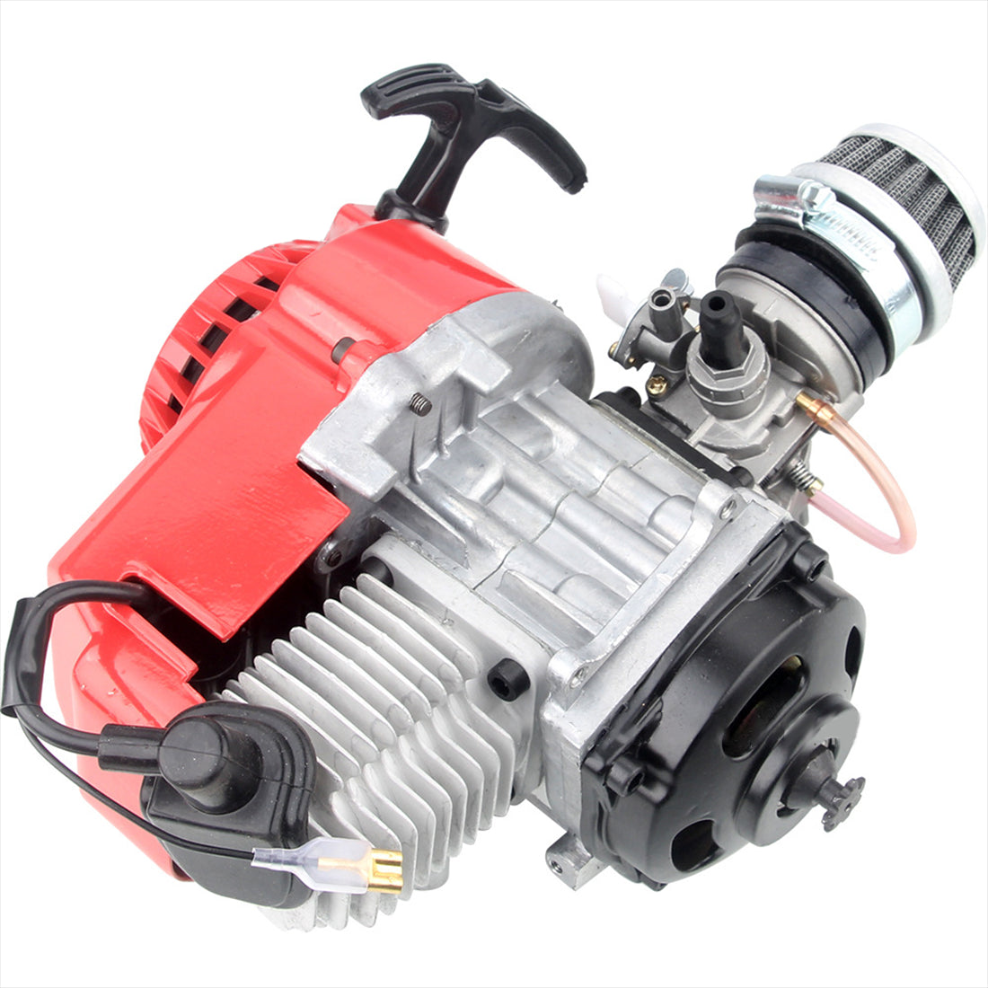 80CC Mini 2-Stroke CNC Single-Cylinder Pull-Start Gasolin Internal Combustione Engine for Beach Motorcycle Modification/Bicycle Assist