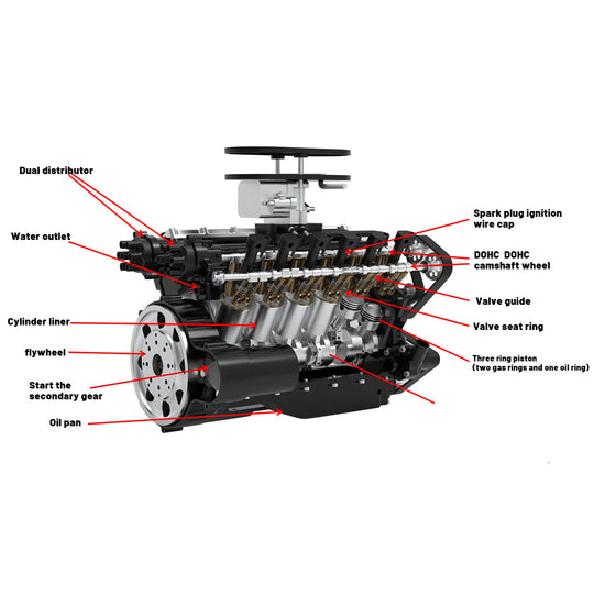 enjomor v12 engine model that works gs-v12 gas engine johnnyq90 large scale model v12 72cc chuan qi 