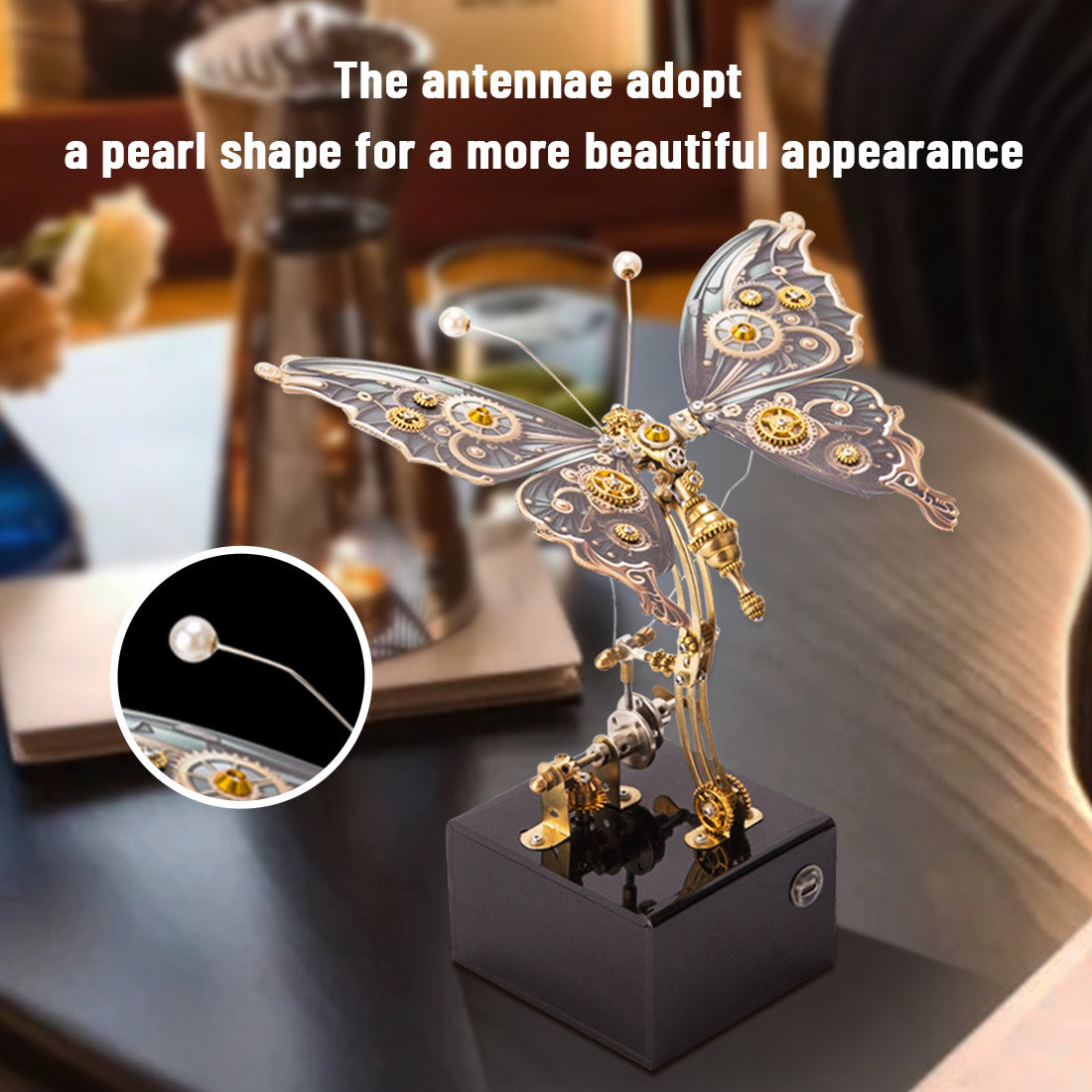 Mechanical 3D DIY Dynamic Butterfly Metal Model Building Kits with Music Box