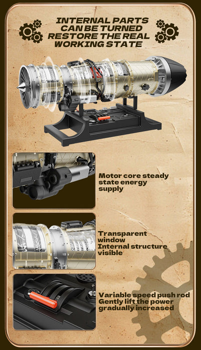 teching metal turbofan engine model kit that works build your own turbojet engine electric small bypass ratio twin rotor aircraft model dm135 strike fighter