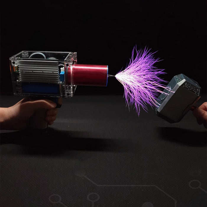 handheld tesla coil with 10cm long arc artificial lightning generator educational science experiment 