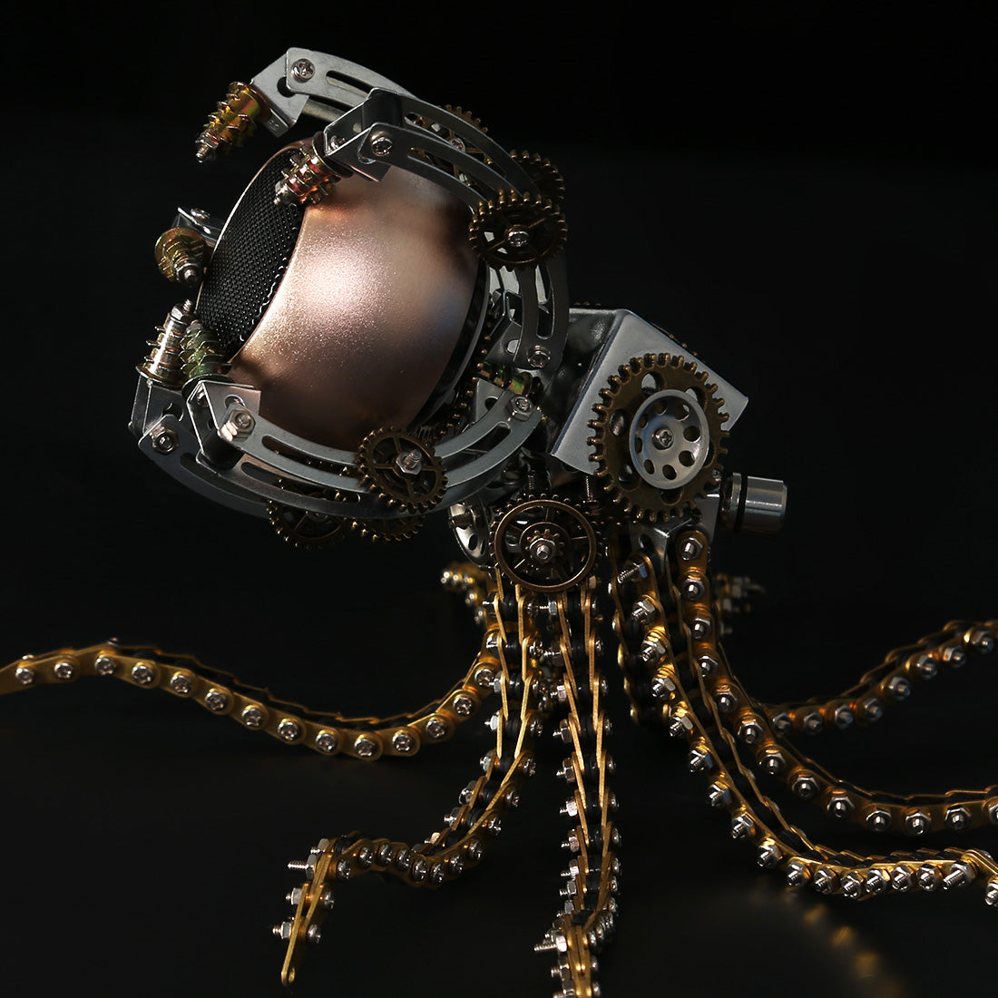 3D Metal Steampunk Galaxy Craft Puzzle Mechanical Octopus with Bluetooth Speaker Model DIY Assembly for Home Decor Creative Gift-1060PCS