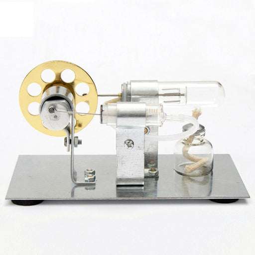 Speed-Controlled Single Cylinder Stirling Engine with Regulator Free Piston  External Combustion Engine - Red - Stirlingkit