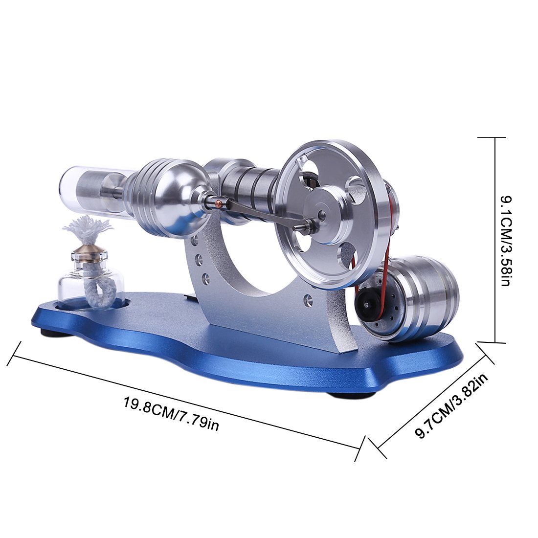 Stirling Engine Model Hot Air Stirling Engine Generator with Alcohol Burner - Enginediy - enginediy