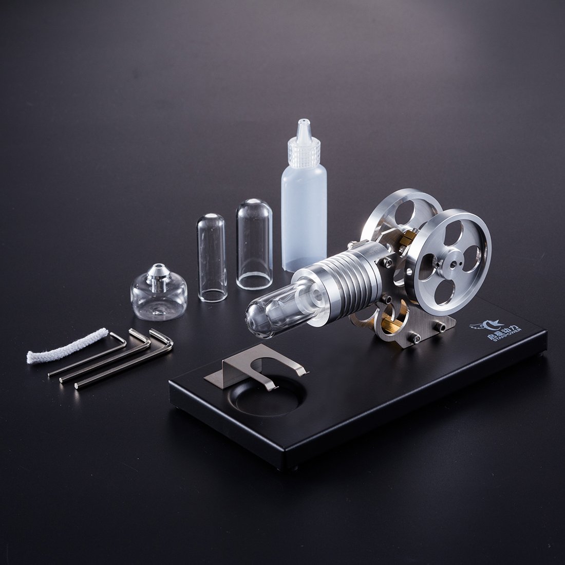 Stirling Engine DIY Manson Engine Model Set with Metal Baseplate Toy for Children - enginediy