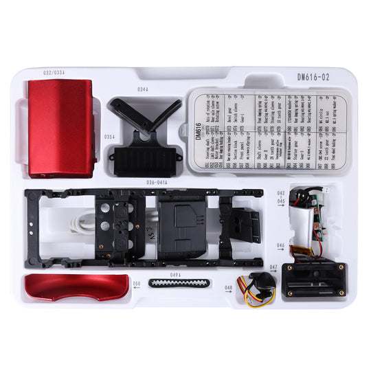 Teching Mini APP RC Tractor  Metal Romote Control Model Tractor in Red DIY Assembly Kit Educational Toy Gifts Collection - Enginediy - enginediy