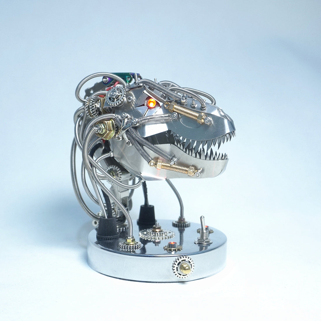 3D Metal Steampunk Moving Mechanical Dinosaur Head Model Kits - 180PCS+