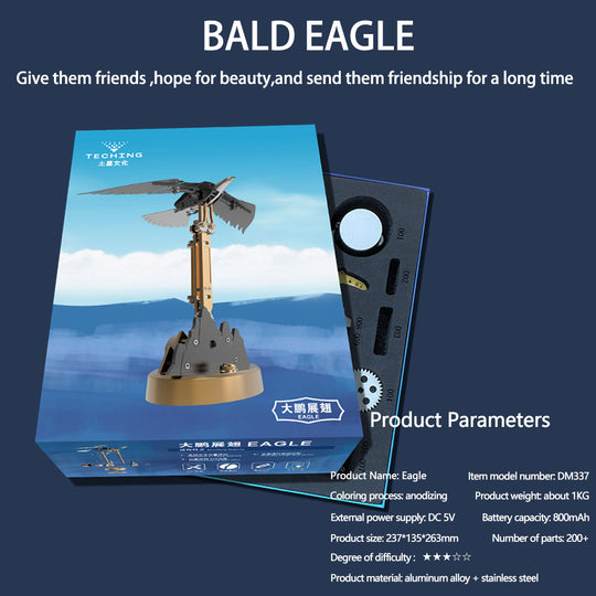 3D Metal Mechanical Eagle Crafts DIY Assembly Model Kit for Kids, Teens and Adults-100PCS+