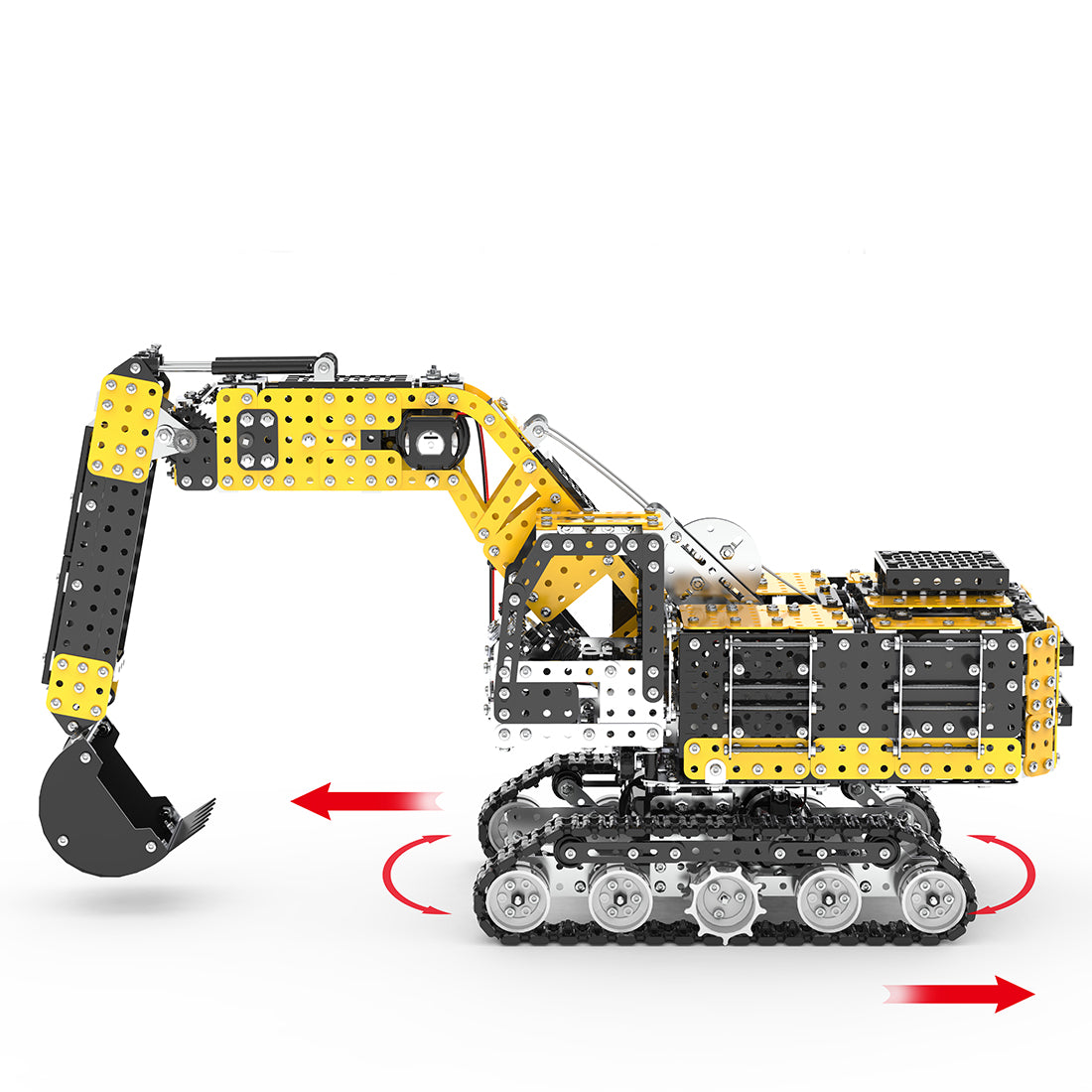 3D Metal Puzzle RC Excavator Model Kit 2.4G 12CH Metal Simulation of Alloy Excavator Construction Vehicle Model Construction-2544PCS