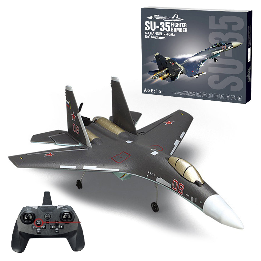 SU35 2.4G RC Airplane 4CH Fighter Airplane Plane Boys' Electric Aircra ...