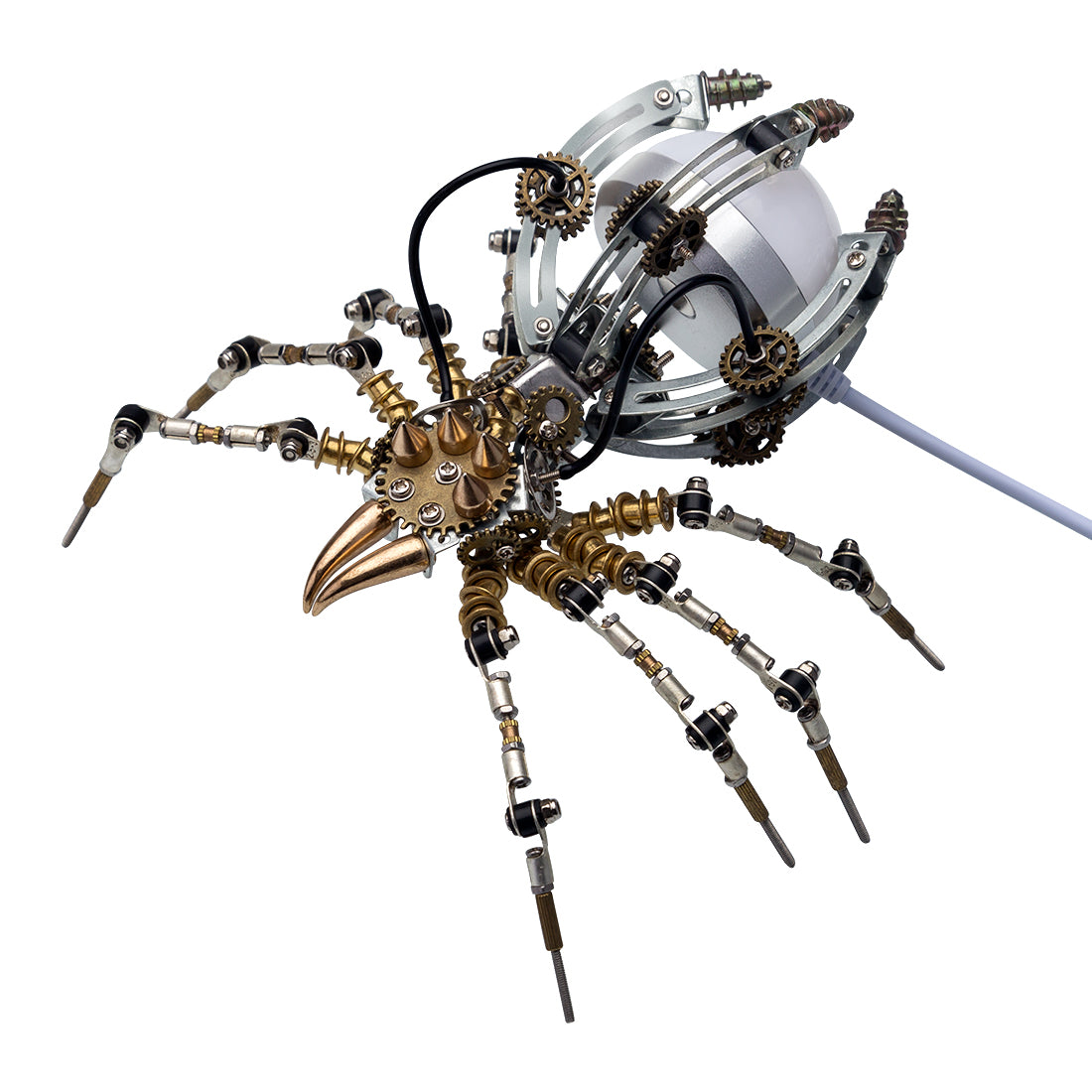 512PCS Metal DIY Assembly Toys Mechanical Spider with Lamp