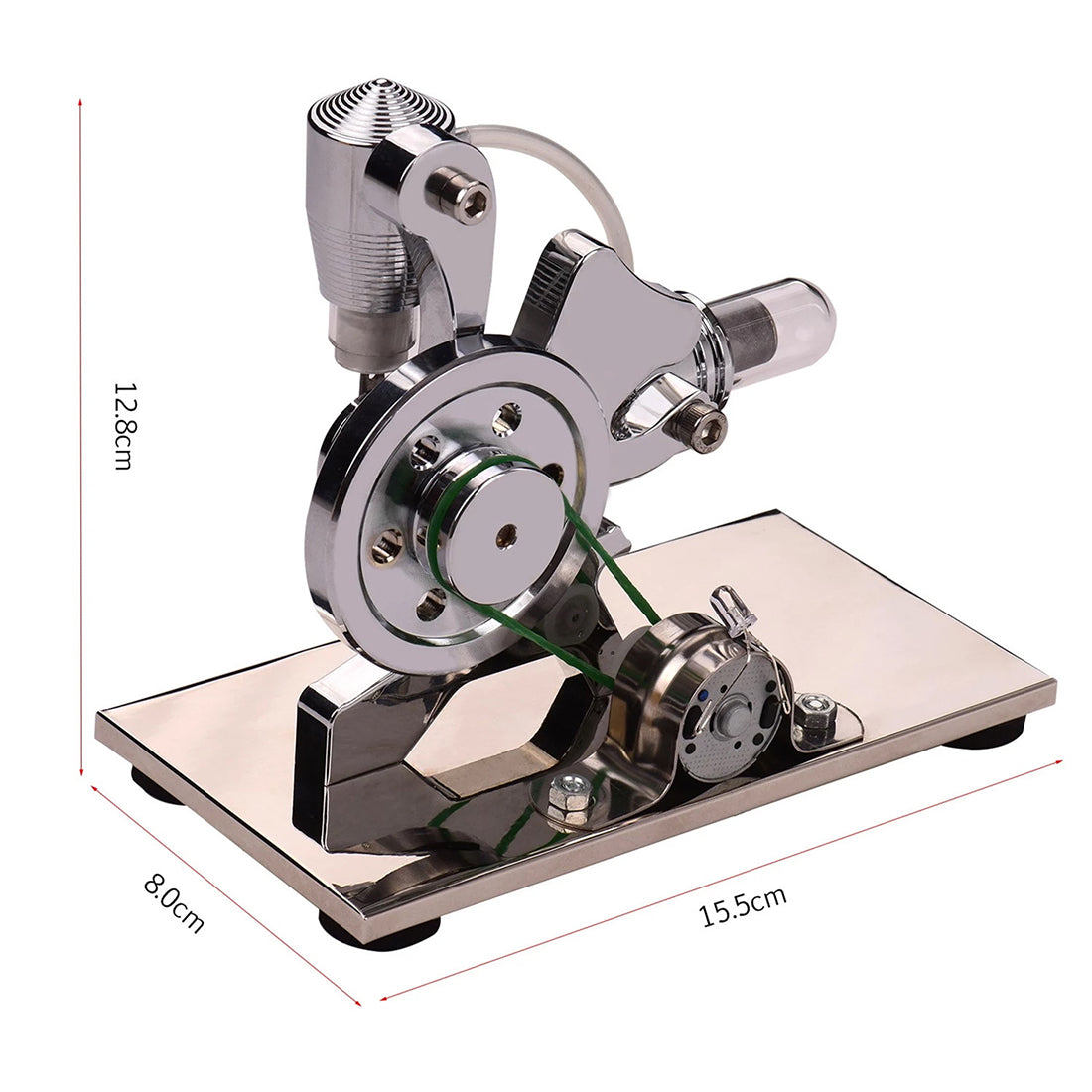 Single Cylinder Hot Air Stirling Engine Generator Engine Model with LED Squirrel Shaped Educational Model