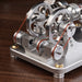 2 Cylinder Stirling Engine Model Generator Model with Voltage Meter and LED Lamp Bead - enginediy