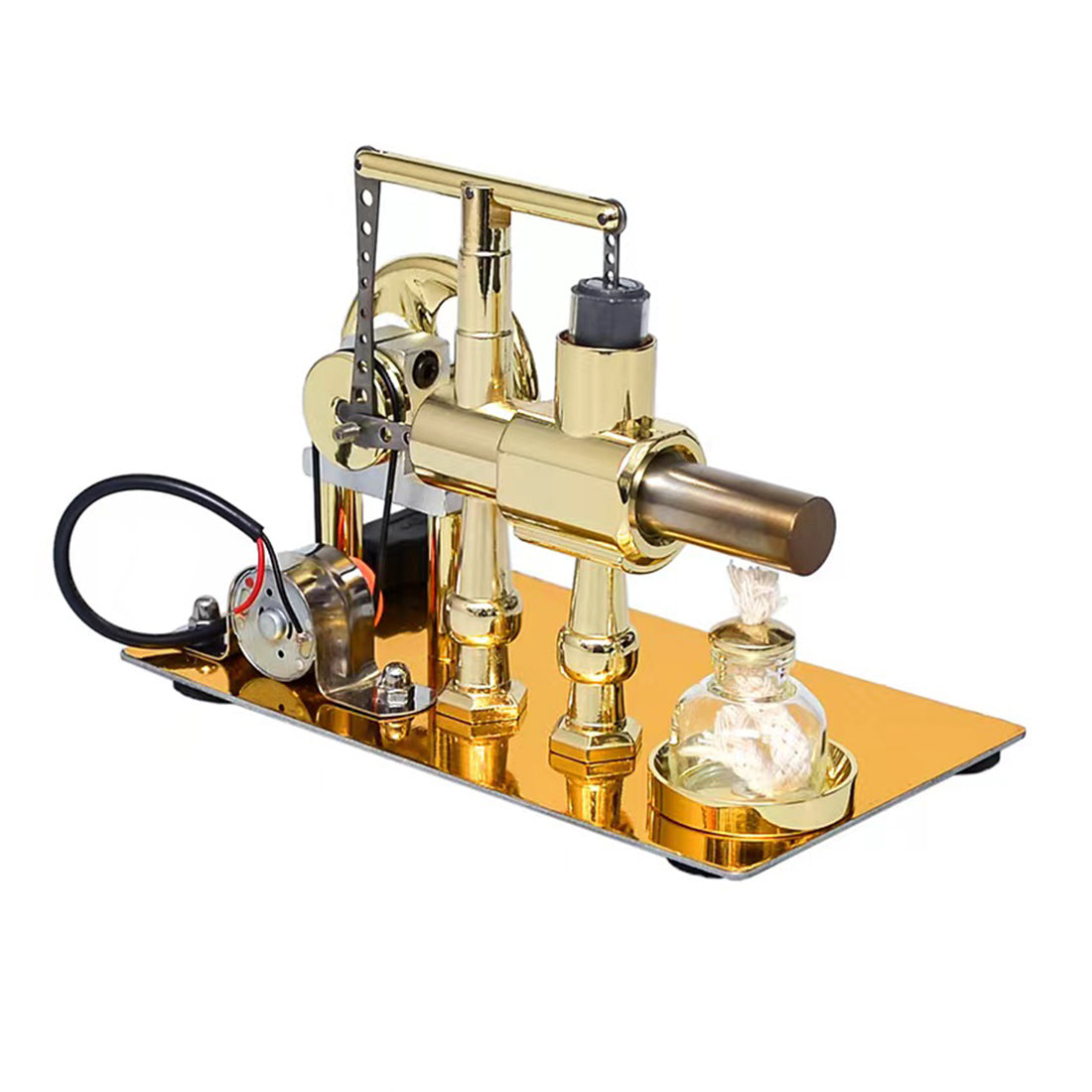 ENJOMOR Balance Single-cylinder Hot Air Stirling Engine Model with USB Light - Gift Collection