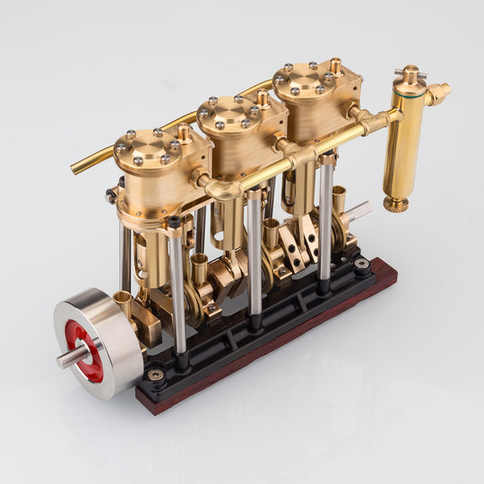 KACIO LS3-13S Steam Engine 3-cylinder Reciprocating Engine with Oil Cup Reverse Rotation Steam Model Boat