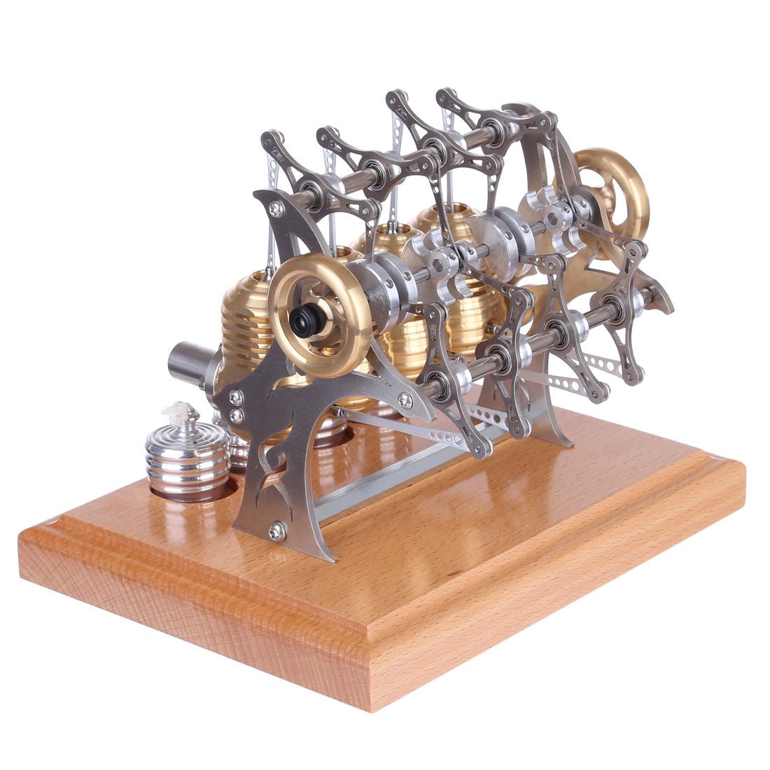 Stirling Engine Model That Works - All Metal 4 Cylinder Assembled Stirling Engine Model