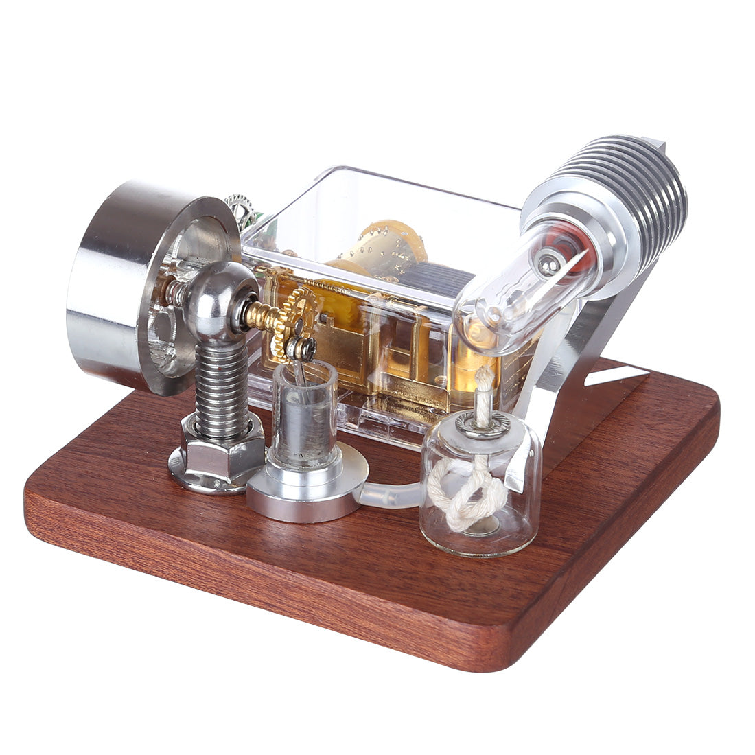 Stirling Engine Model with Rotating Mechanical Music Box Science Experiment Engine Toy - enginediy