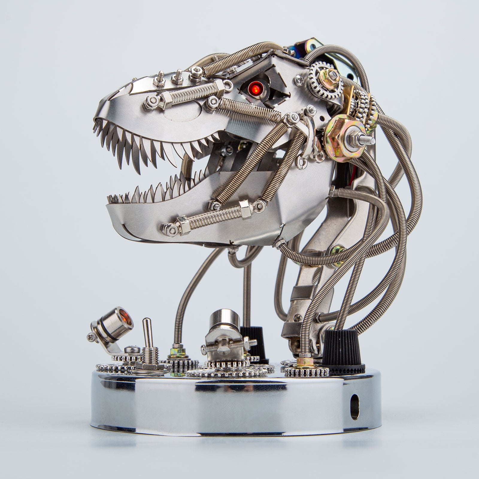 3D Metal Steampunk Moving Mechanical Dinosaur Head Model Kits - 180PCS+