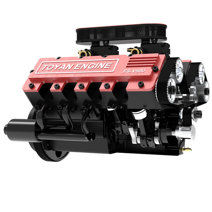  TOYGA TOYAN V8 Modelo de motor para coche RC barco, FS-V800  1:10 motor 4 tiempos refrigerado por agua Nitro Motor experimento juguete para  adultos (versión terminada), 4.9 x 1.3 x 5.0