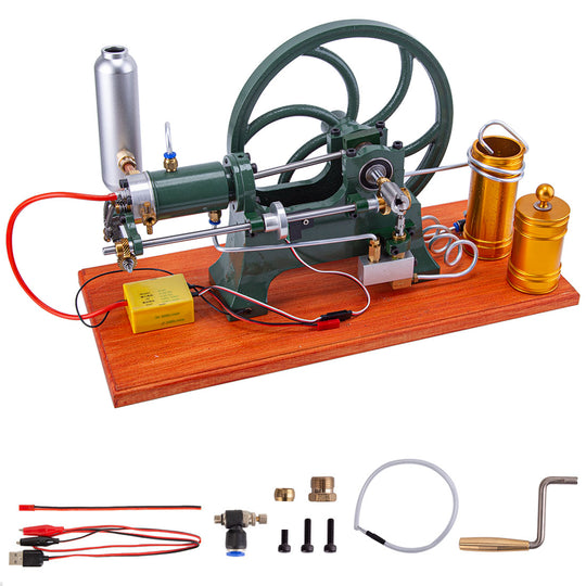 RETROL Horizontal Mill Engine Stationary Steam Engine Hot-bulb Engine Look 4-Stroke Water-cooling Gasoline Engine IC Engine Model