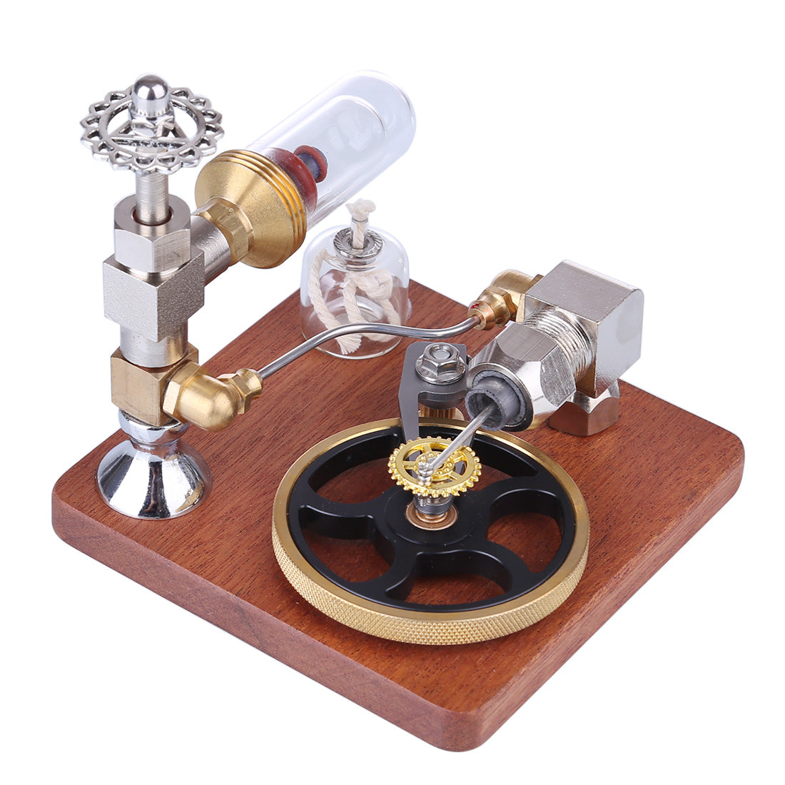 Stirling Engine Model with Horizontal Flywheel Speed Adjustable | Science Experiment Engine - enginediy