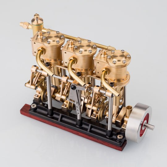 KACIO LS3-13S Steam Engine 3-cylinder Reciprocating Engine with Oil Cup Reverse Rotation Steam Model Boat