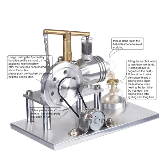 Balance Stirling Engine Model Kit - Build Your Own Stirling Engine - Hot Air Stirling Model Engine Educational Toy