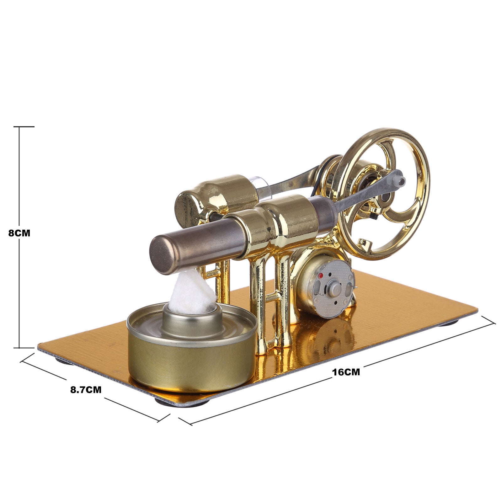 Gamma Stirling Engine γ-Type Single Cylinder Engine Generator Model with LED Diode and Bulb  Science Experiment Teaching Model Collection - enginediy