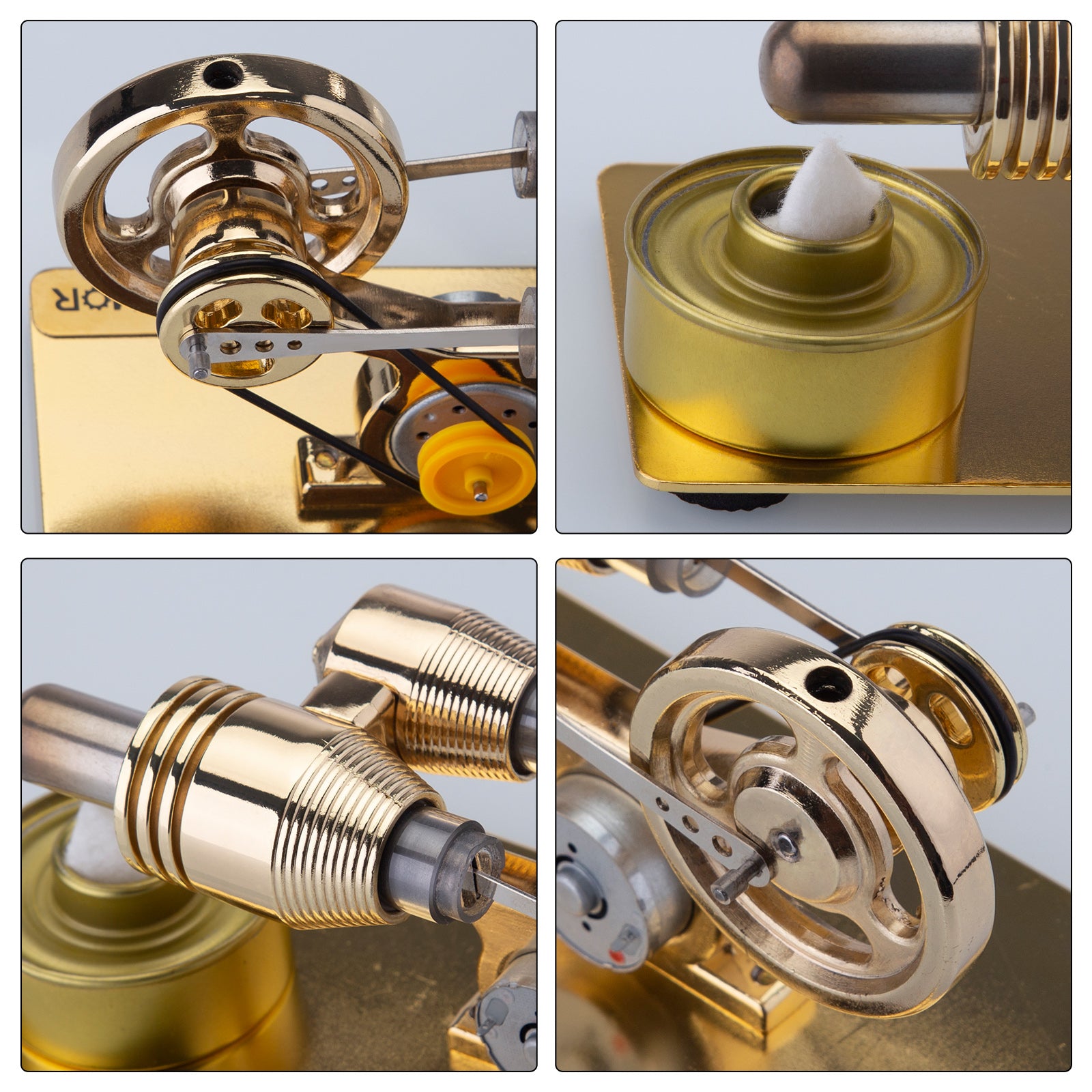 Stirling Engine with Electric Generator Single Cylinder Sterling Engine Model Toy Enginediy