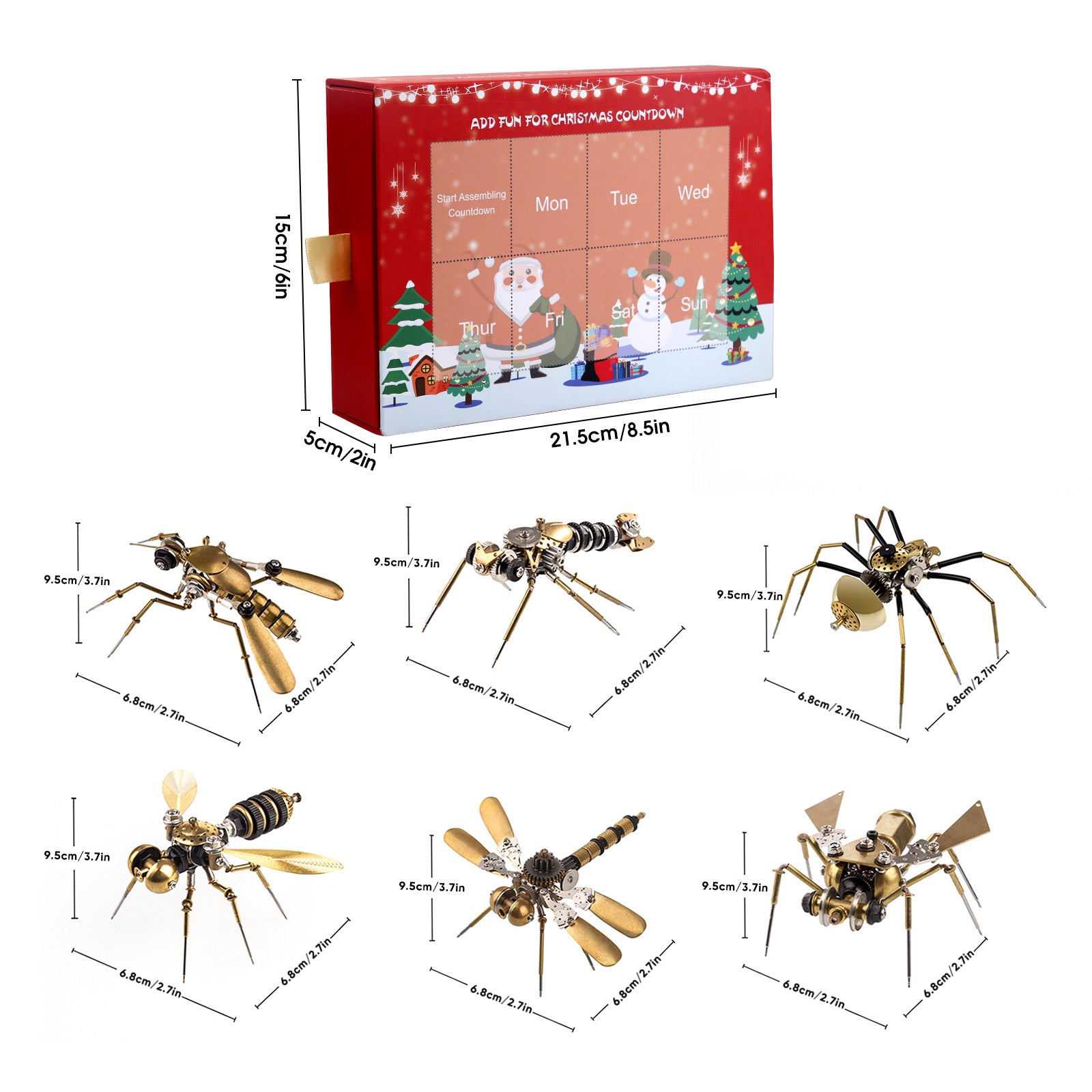 3D Metal Mechanical Insect Model Kit - Make Your Own Advent Calendar - Creative Gift 650+Pcs