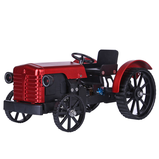 Teching Mini APP RC Tractor  Metal Romote Control Model Tractor in Red DIY Assembly Kit Educational Toy Gifts Collection - Enginediy - enginediy