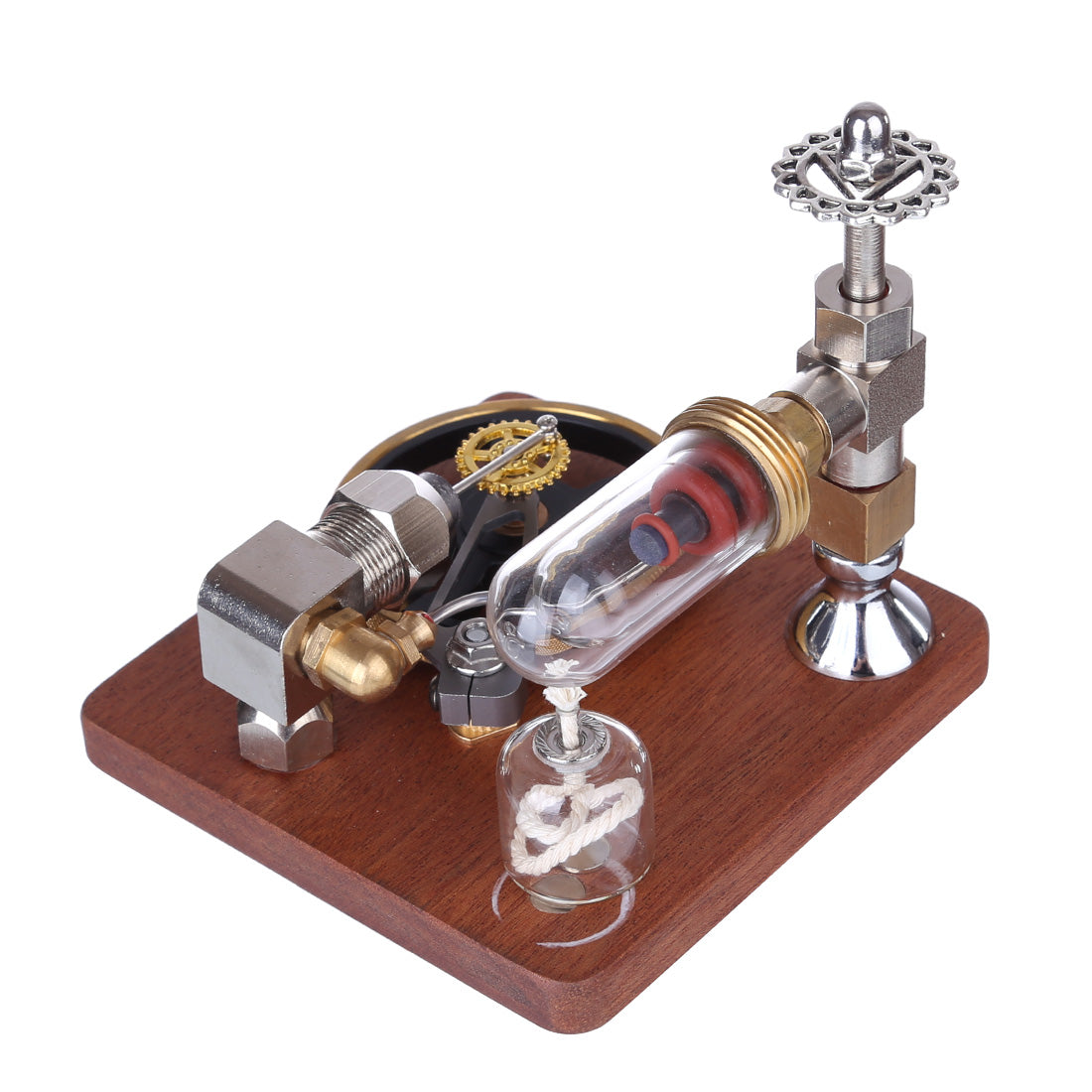 Stirling Engine Model with Horizontal Flywheel Speed Adjustable | Science Experiment Engine - enginediy