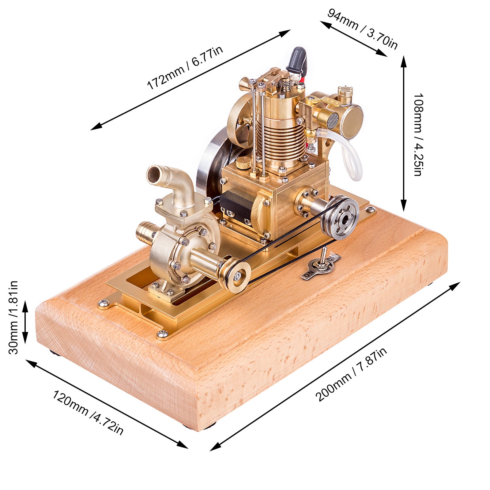 M16C 1.6cc Mini 4 Stroke Gasoline Engine Model Vertical Air-cooled Single-cylinder Internal Combustion Engine Model with Vane Pump