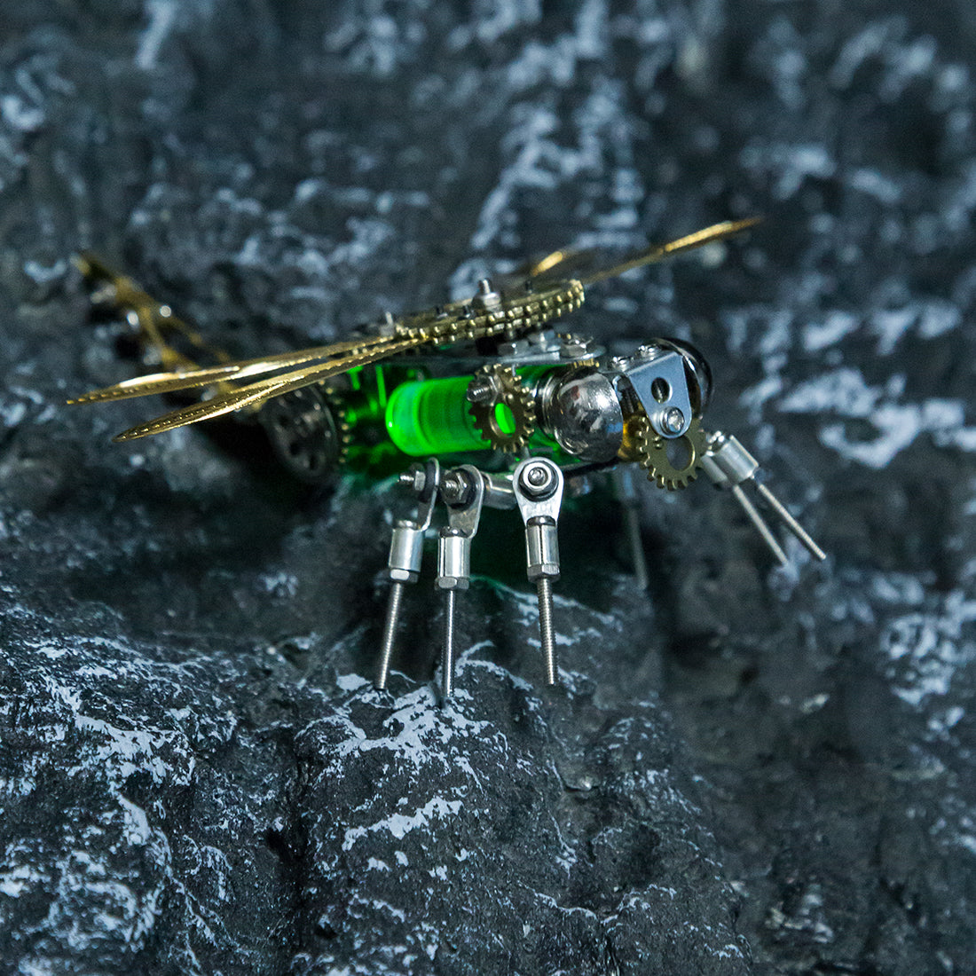 3D Puzzle Model Kit Mechanical Dragonfly with Night Light Color-changing Metal Games  - 260Pcs