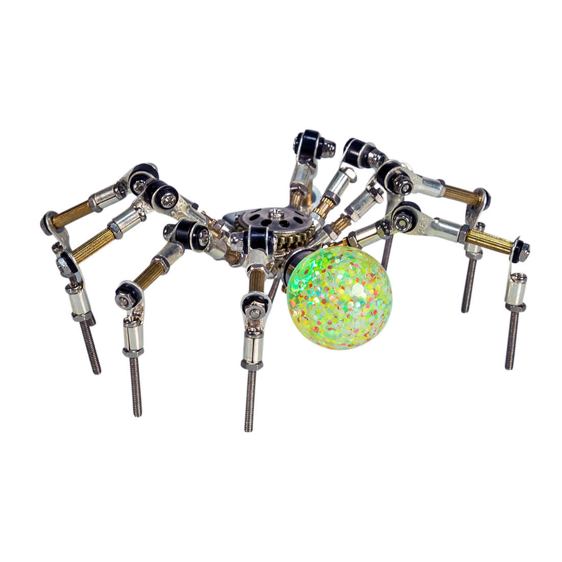 3D Metal Spider Model DIY Kits with 2CM Glowing Crystal Ball -270PCS+