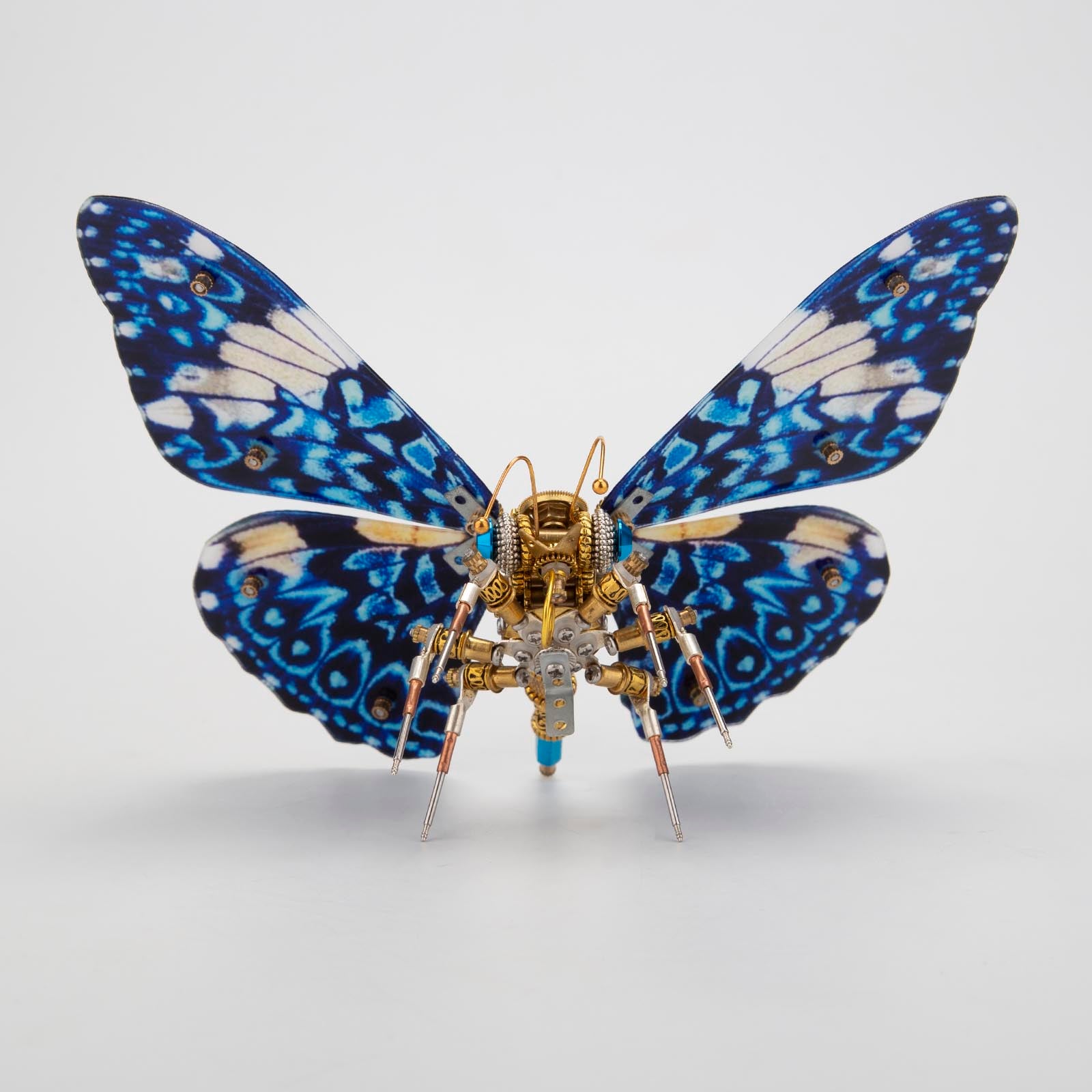 3D Metal Butterfly Model Kit, 3 In 1 Steampunk Butterfly (200PCS+/Blue) - Morpho Helena, Papilio Ulysses & Dichorragia Nesimachus