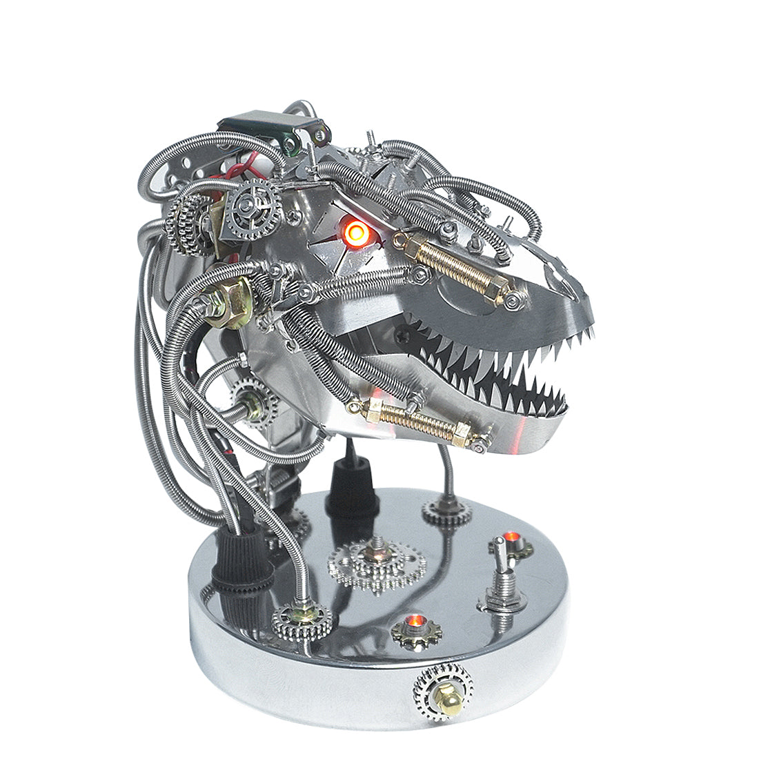 3D Metal Steampunk Moving Mechanical Dinosaur Head Model Kits - 180PCS+