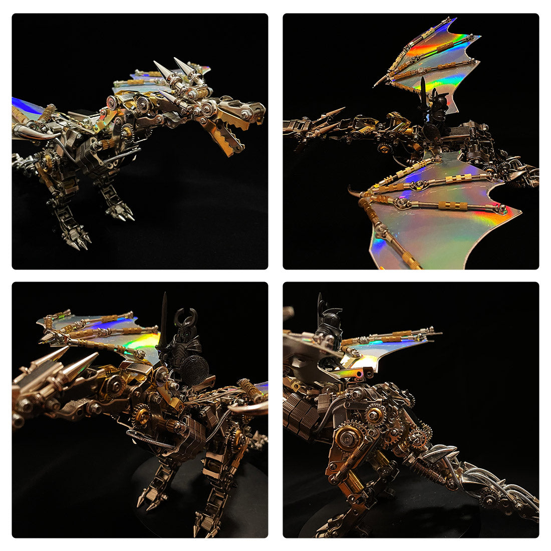 3D Metal Mechanical Steampunk Dragon Crafts DIY Assembly Model Kit Art Device-600PCS+